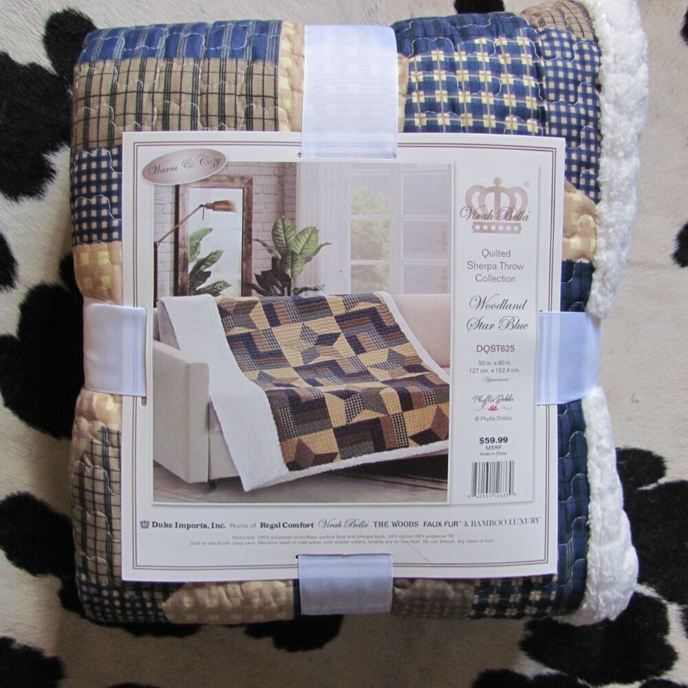 VIRAH BELLA QUILTED SHERPA THROW COLLECTION NWT - Picture 2 of 7